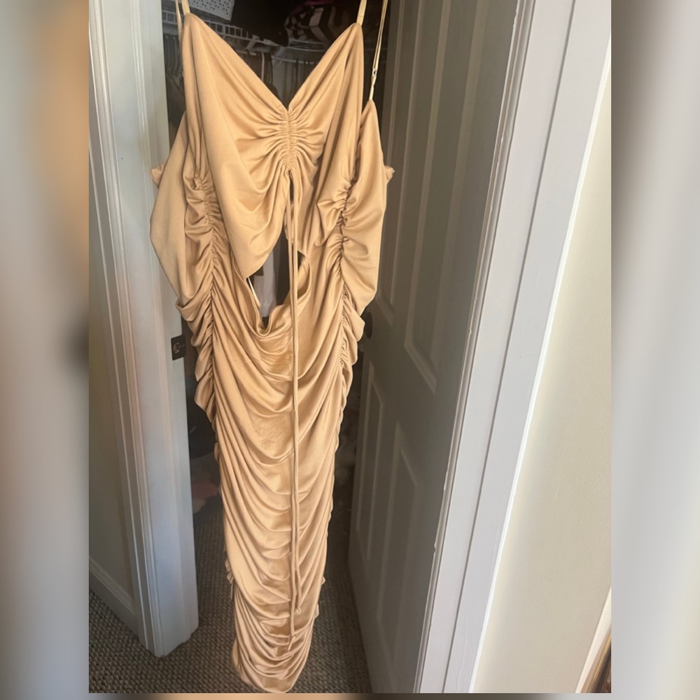 Nude Ruched Dress